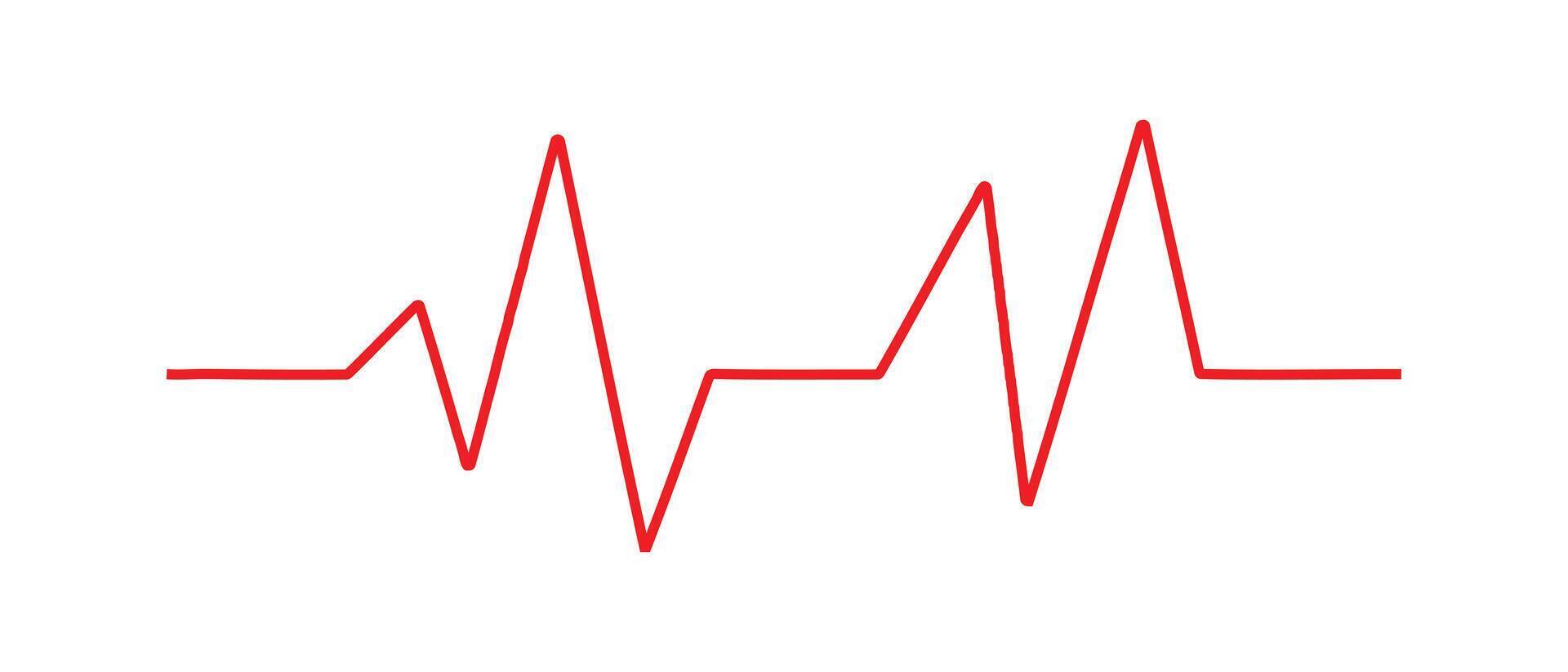 Heartbeat red line . Heart rate monitor line isolated on white background. Heart cardiogram line. illustration. EPS 10 vector