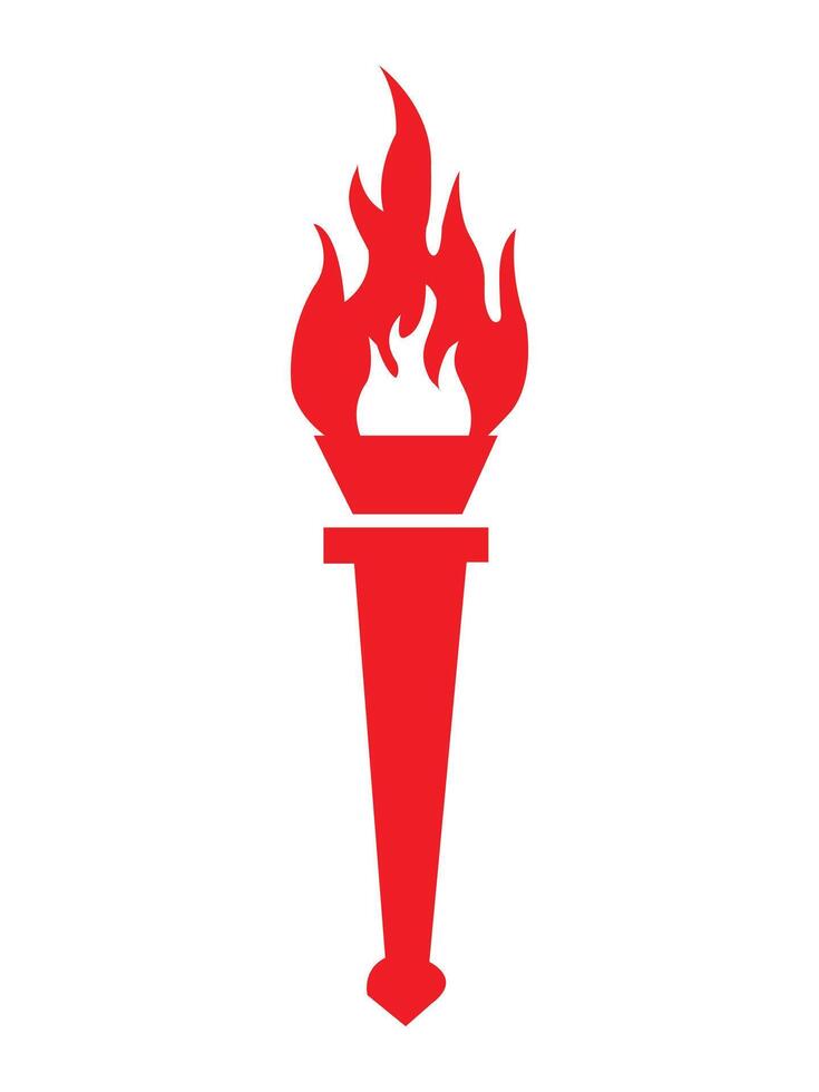 Torch flame icon. Torch hot flame , power flaming. Torch flame flat style isolated on white background. Antique torch with the fire of Prometheus. illustration. vector