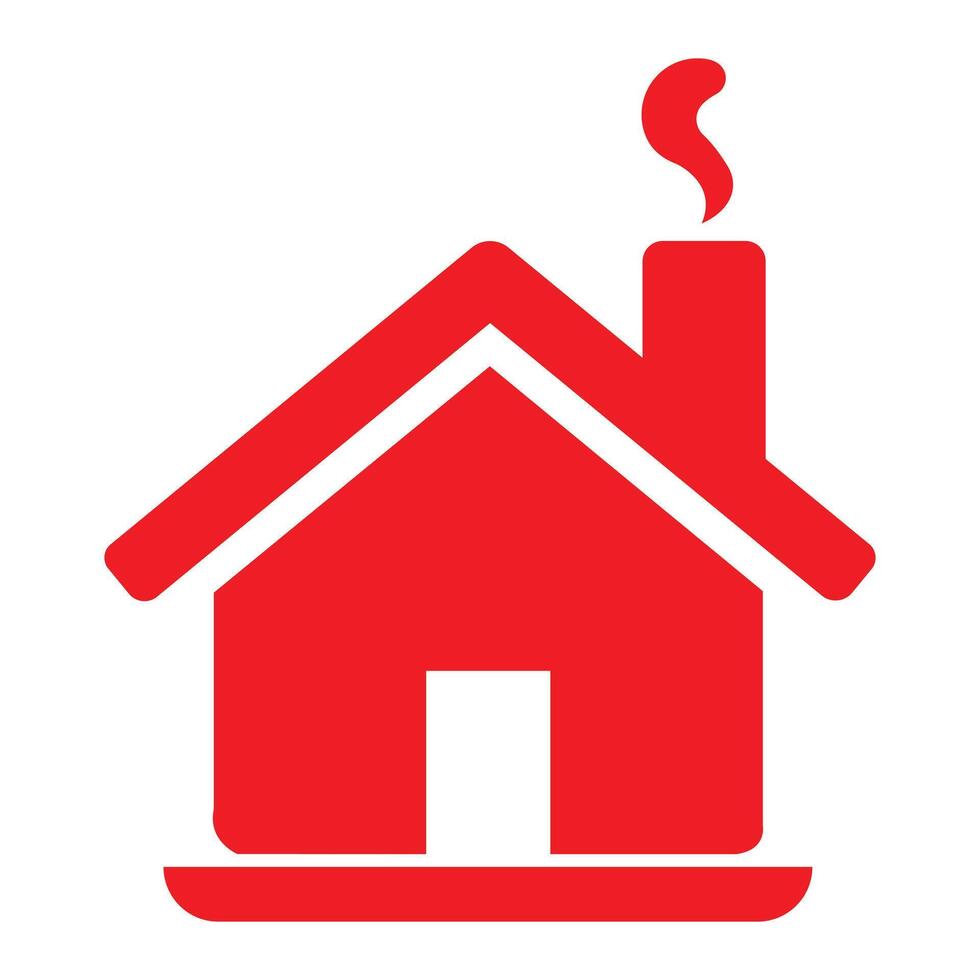 Home icon. House icon, home symbol isolated flat illustration. Red house line icon isolated on white background. Simple illustration. vector