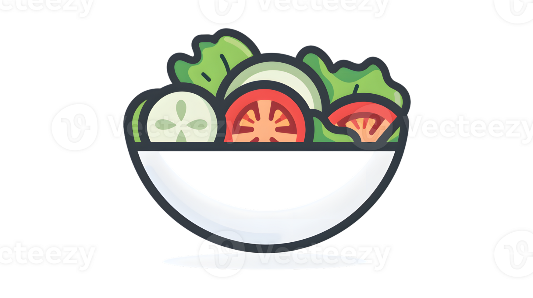 A fresh salad bowl filled with vibrant vegetables perfect for health and nutrition themes png