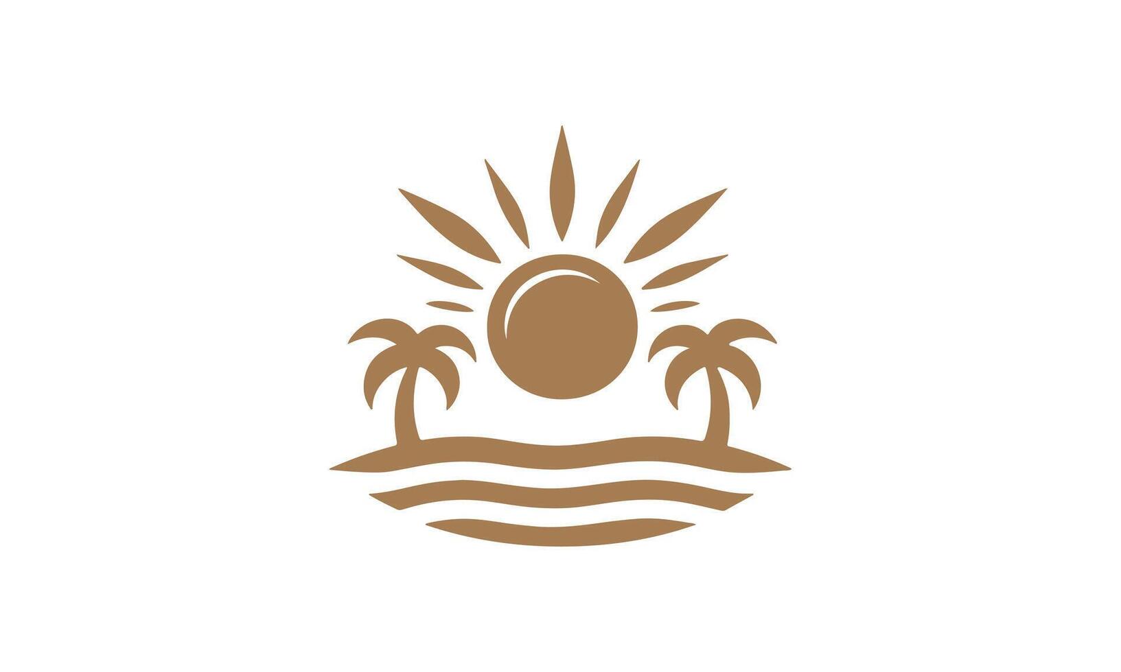 Sunwaves logo design, representing the sun and ocean waves vector