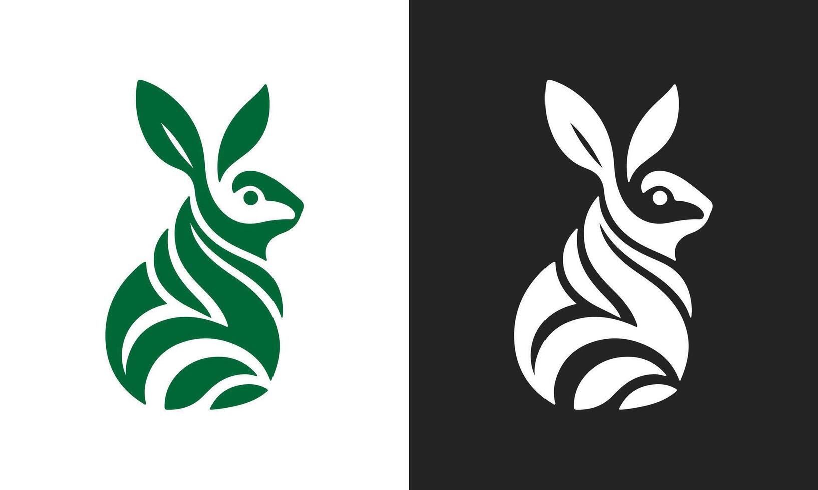 Creative rabbit animal logo design template vector