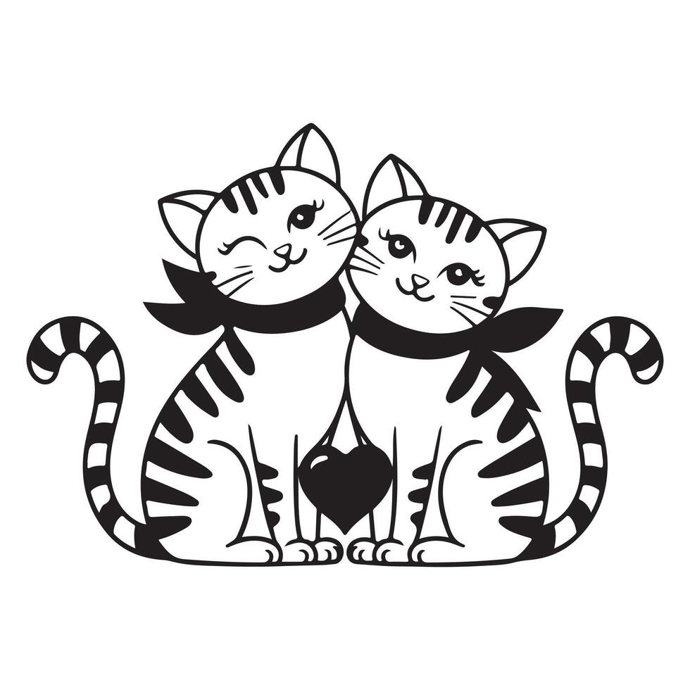 A simple yet adorable cat silhouette with a beautifully curved tail, radiating elegance and charm. vector