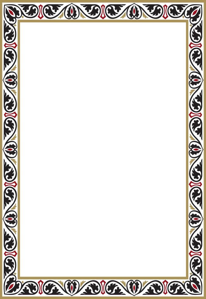 colored square classic byzantine ornament. Rectangle, border, Ancient Greece, Eastern Roman Empire frame. Decoration of Russian Orthodox Church vector