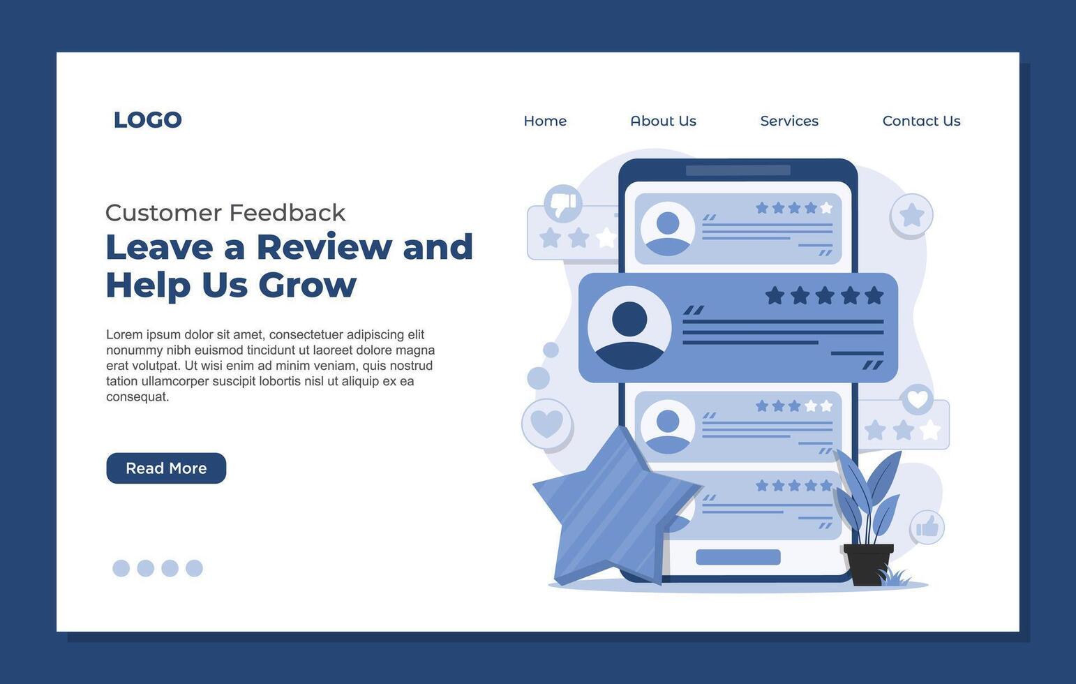 Flat design concept of online reviews and feedback. Modern illustration. vector