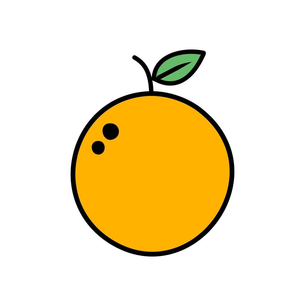 Orange fruit flat icon. illustration. vector
