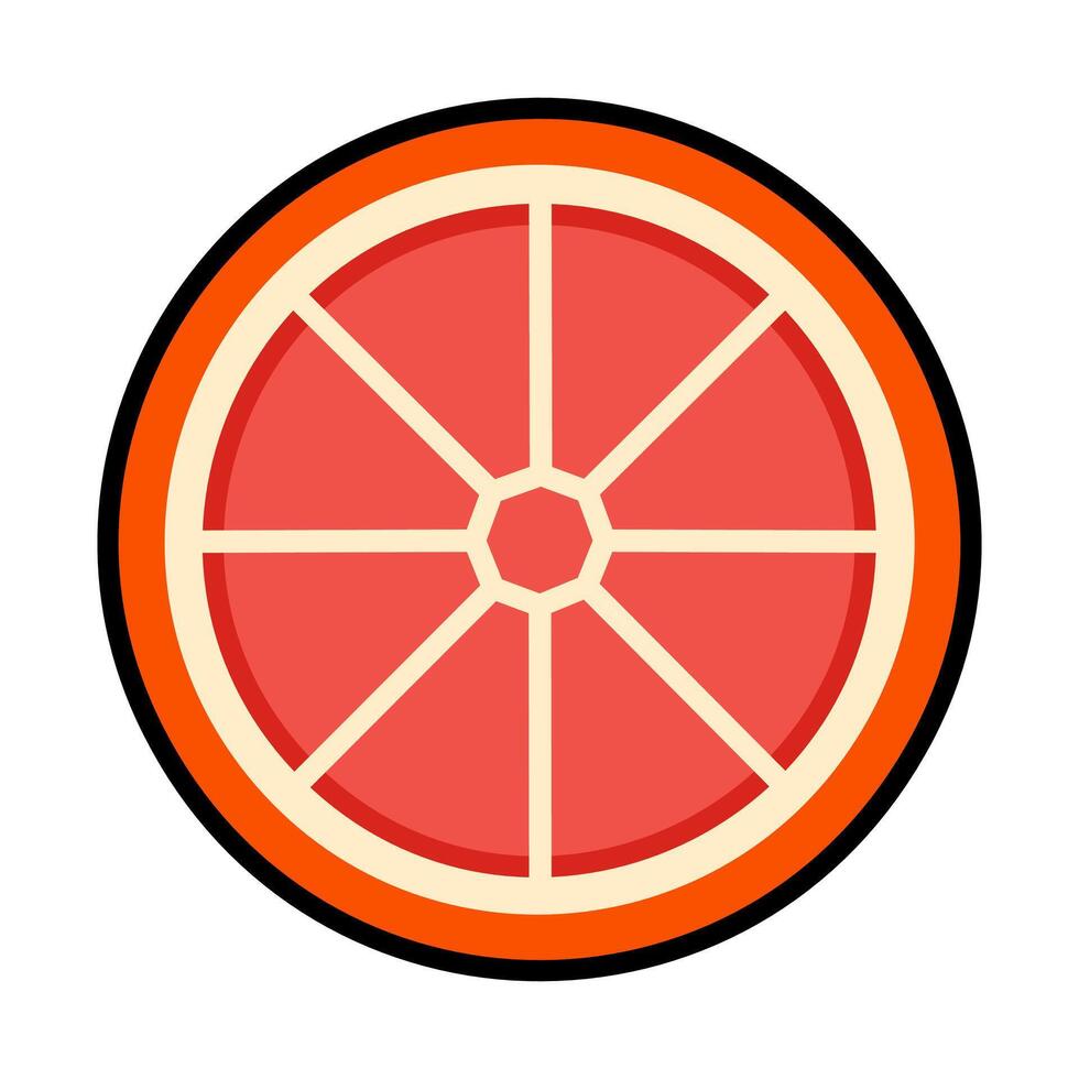 Blood Orange slice flat icon. Citrous fruit illustration. vector
