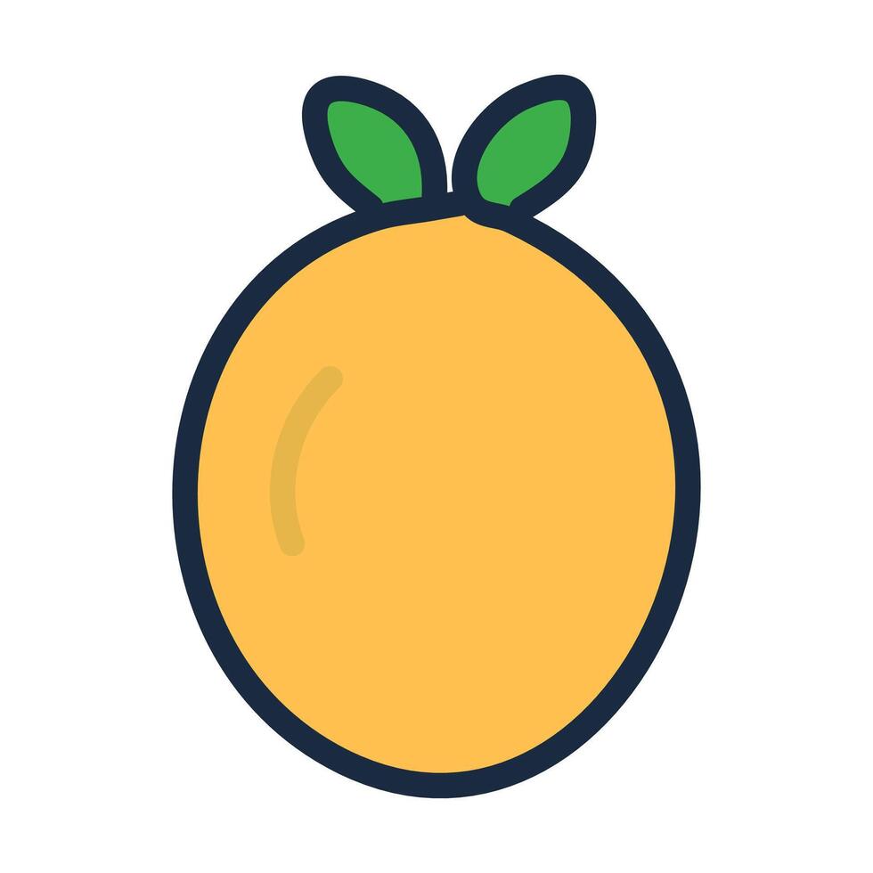 Lychee fruit flat icon for apps and websites. illustration. vector