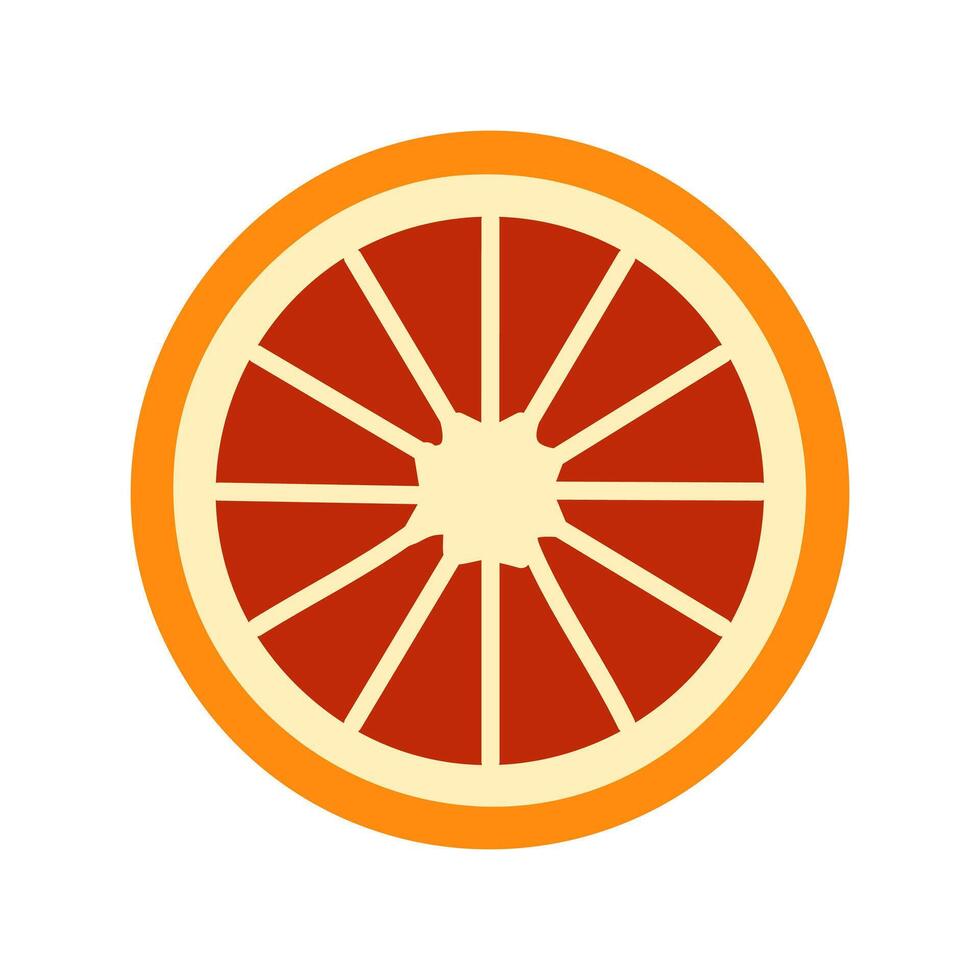 Red orange fruit flat icon isolated on white background for your web and mobile app design vector