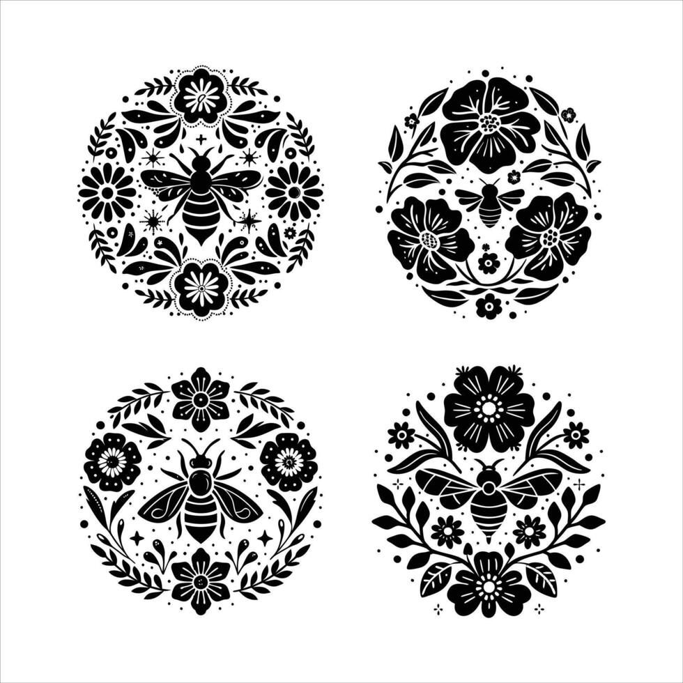 A black and white background with flowers and a pi vector