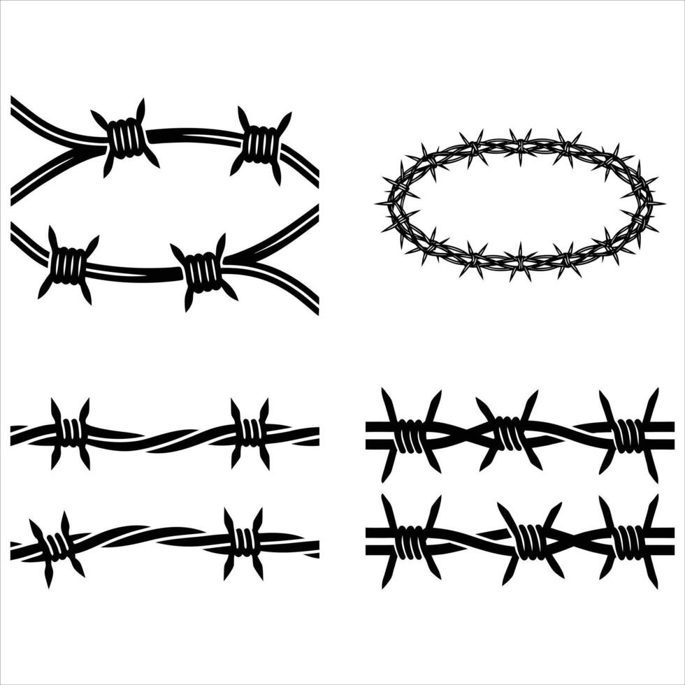 Vintage Barbed Wire Silhouette vector