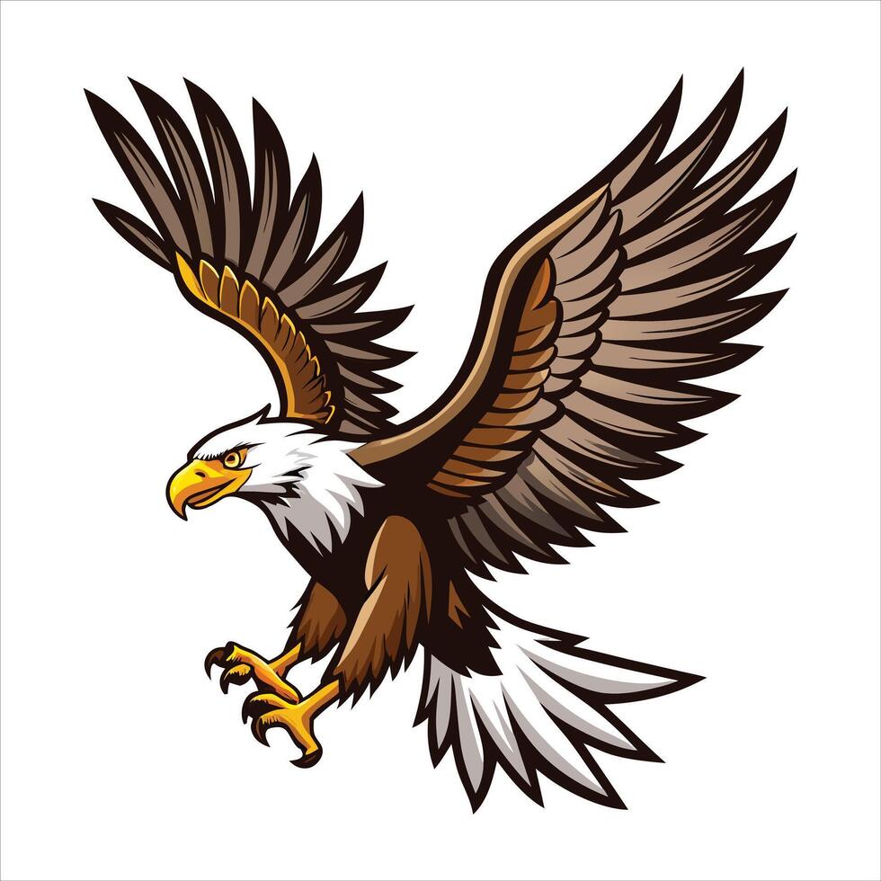 Hunting Eagle with Prey vector