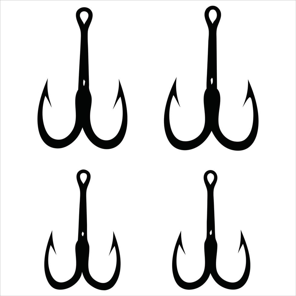 Sharp Fishing Hook Silhouette vector
