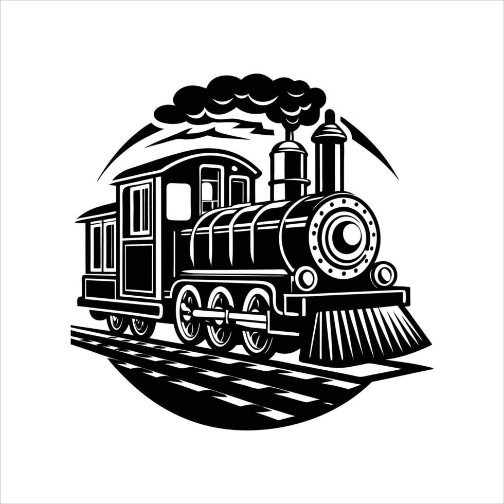 Vintage Locomotive Silhouette vector