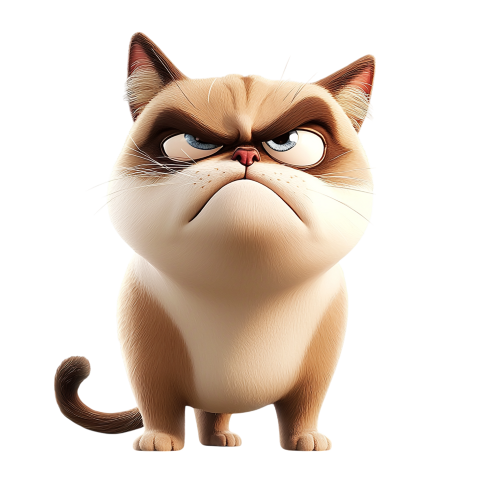 Grumpy cat sting an annoyed expression png