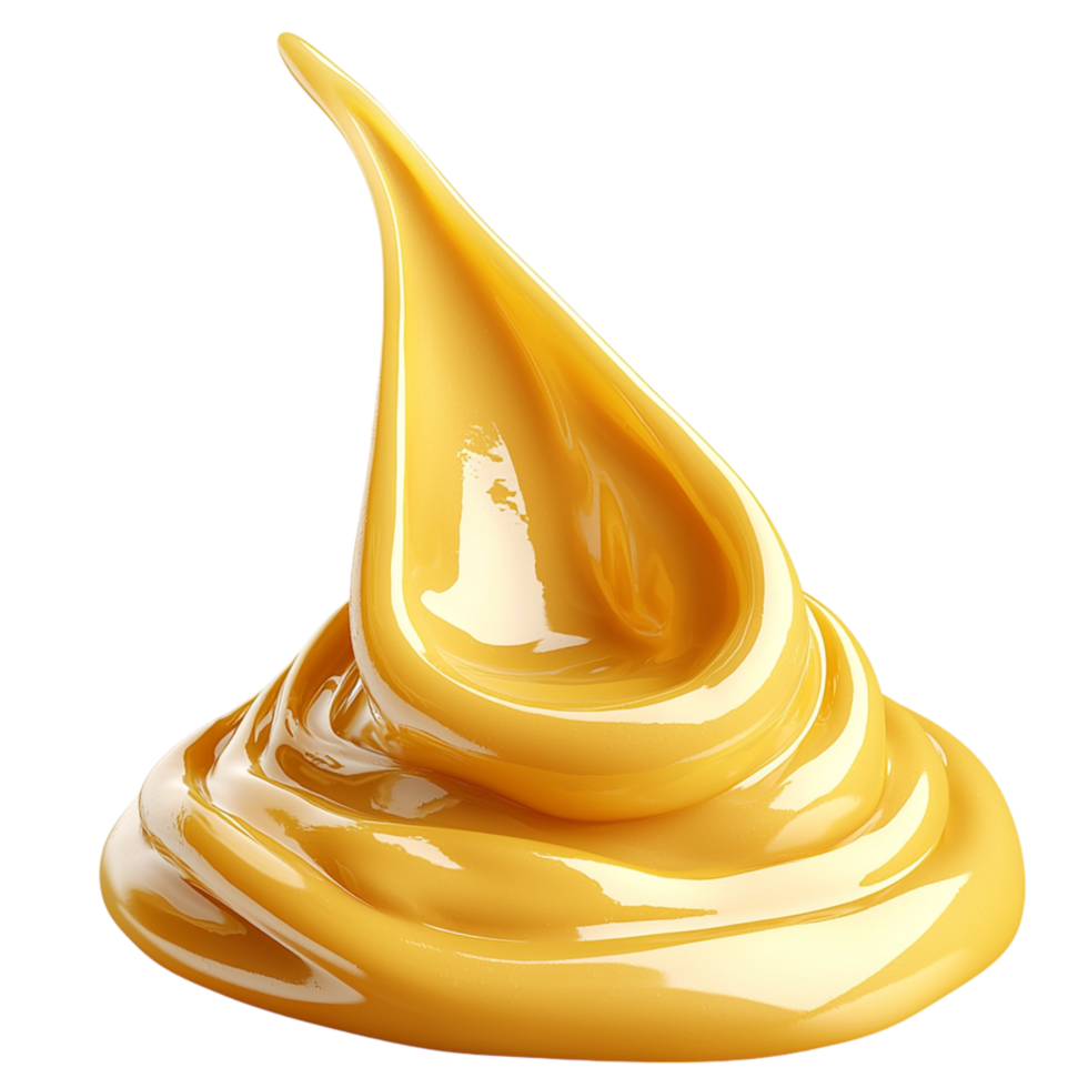 Smooth swirl of golden yellow mustard a creamy texture png