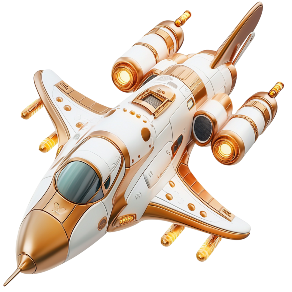 Futuristic spaceship a sleek golden design png
