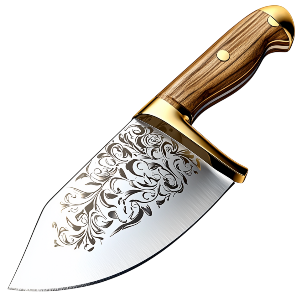 Decorative knife an engraved blade wooden hle png