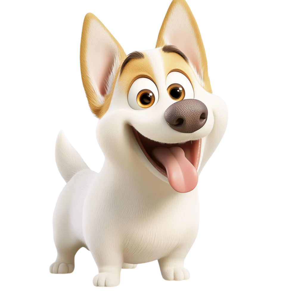 Happy cartoon corgi a big cheerful smile png