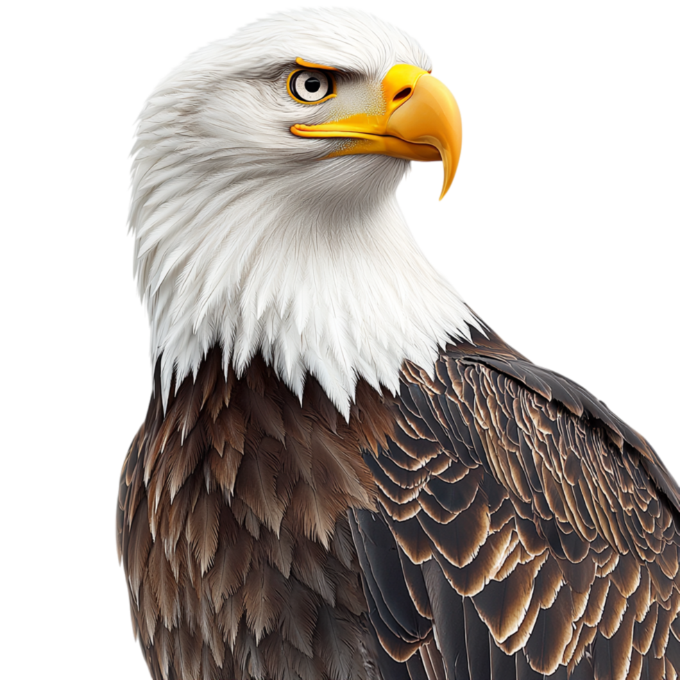 Majestic bald eagle sharp eyes strong feathers png
