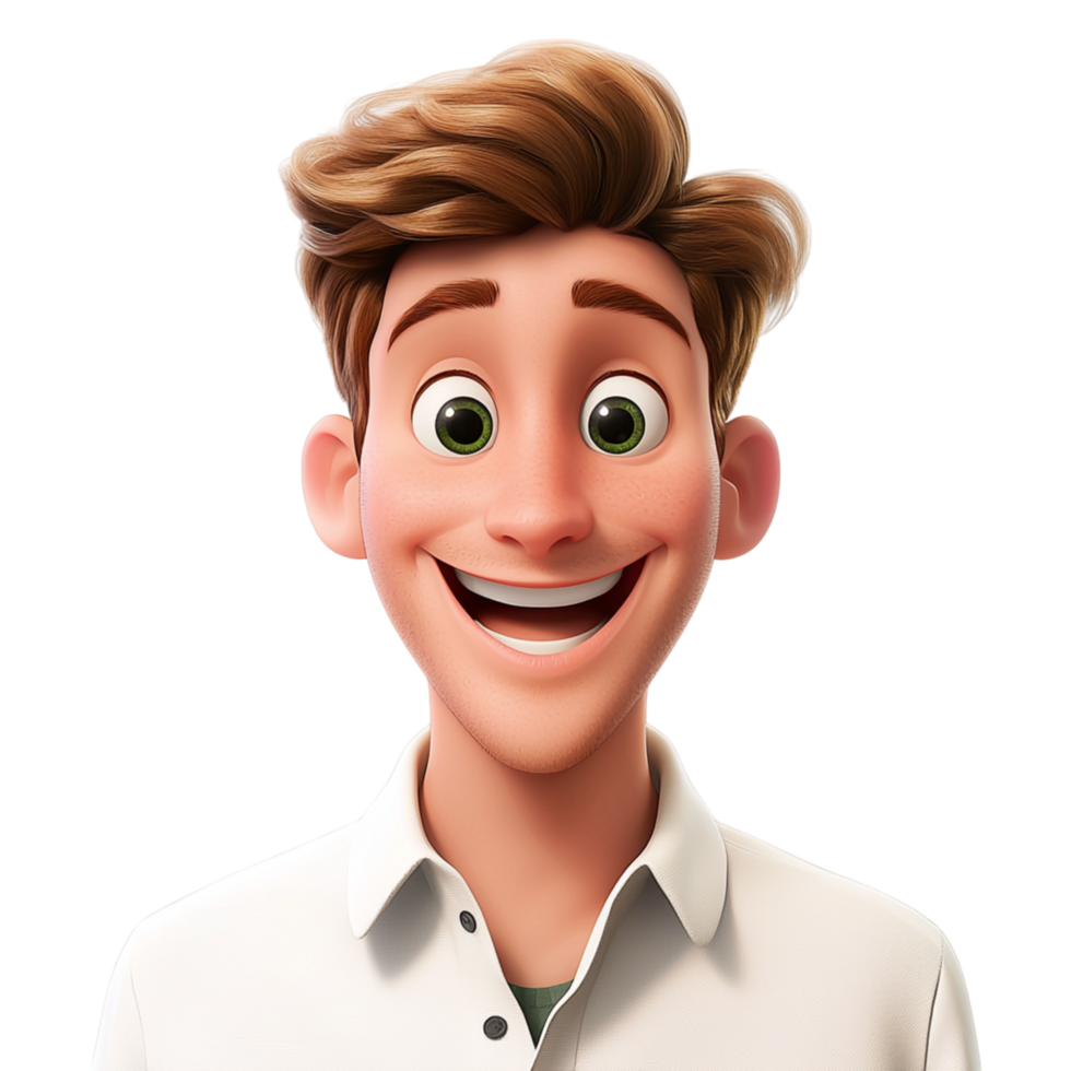 Hsome young man a bright smile brown hair png