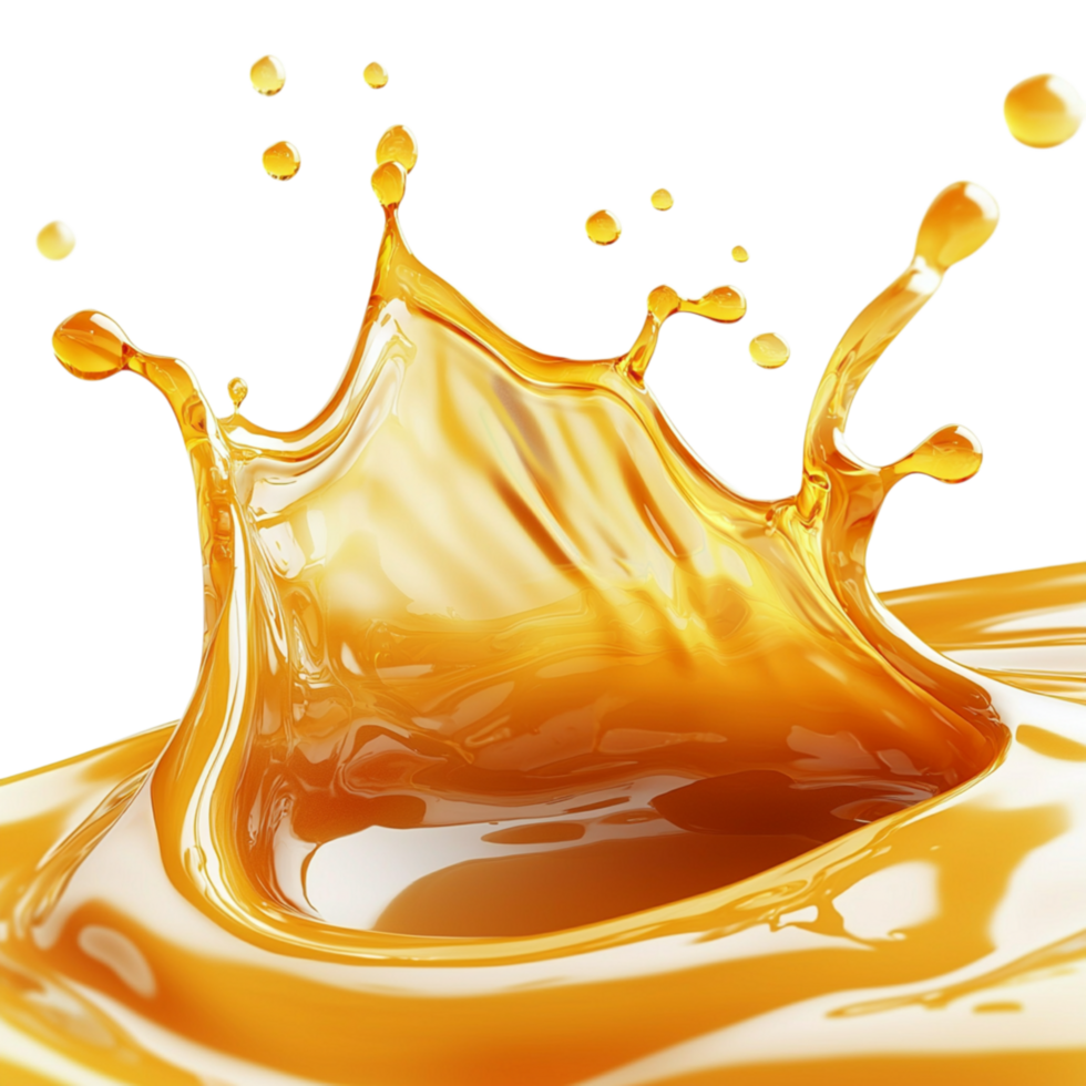 Golden honey splashing in a beautiful liquid motion png