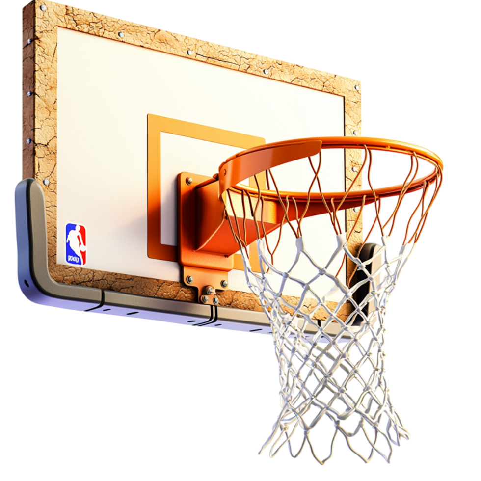 Basketball hoop a net mounted on a backboard png