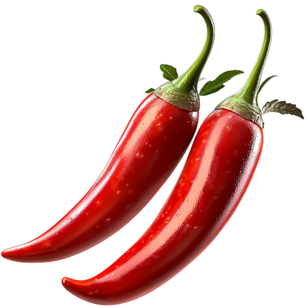 Fresh red chili peppers a glossy surface png