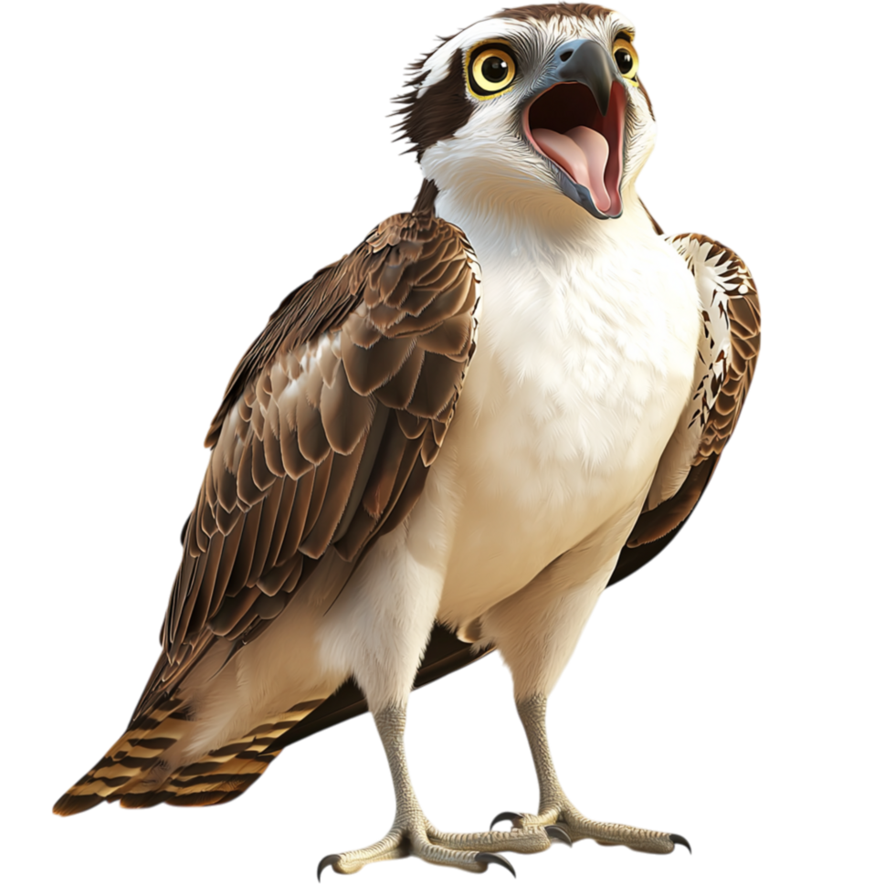 Majestic osprey bird sharp eyes powerful talons png