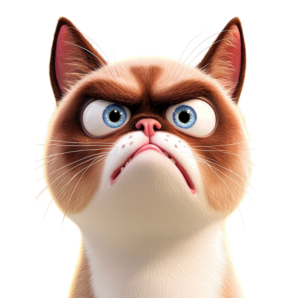 Grumpy Cat Wearing a Red Bow Tie a Displeased Expression png