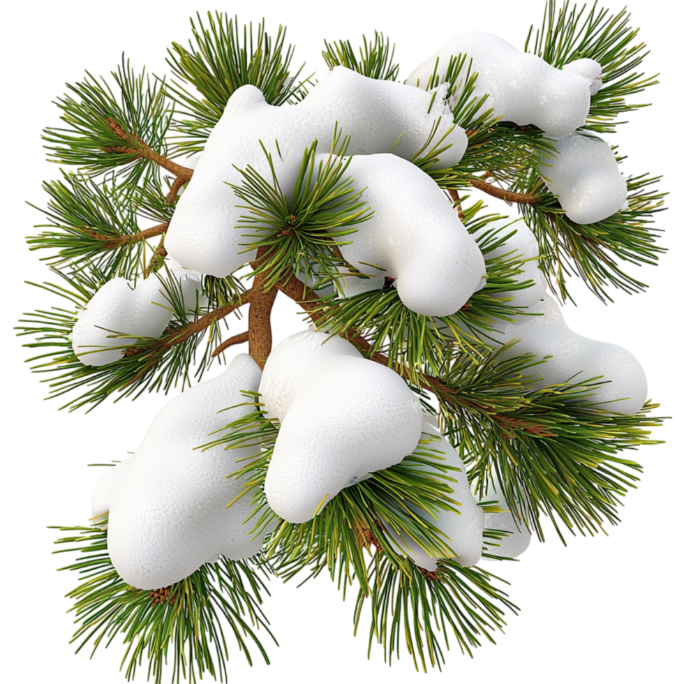 SnowCovered Pine Tree Branches Fresh White Frost png