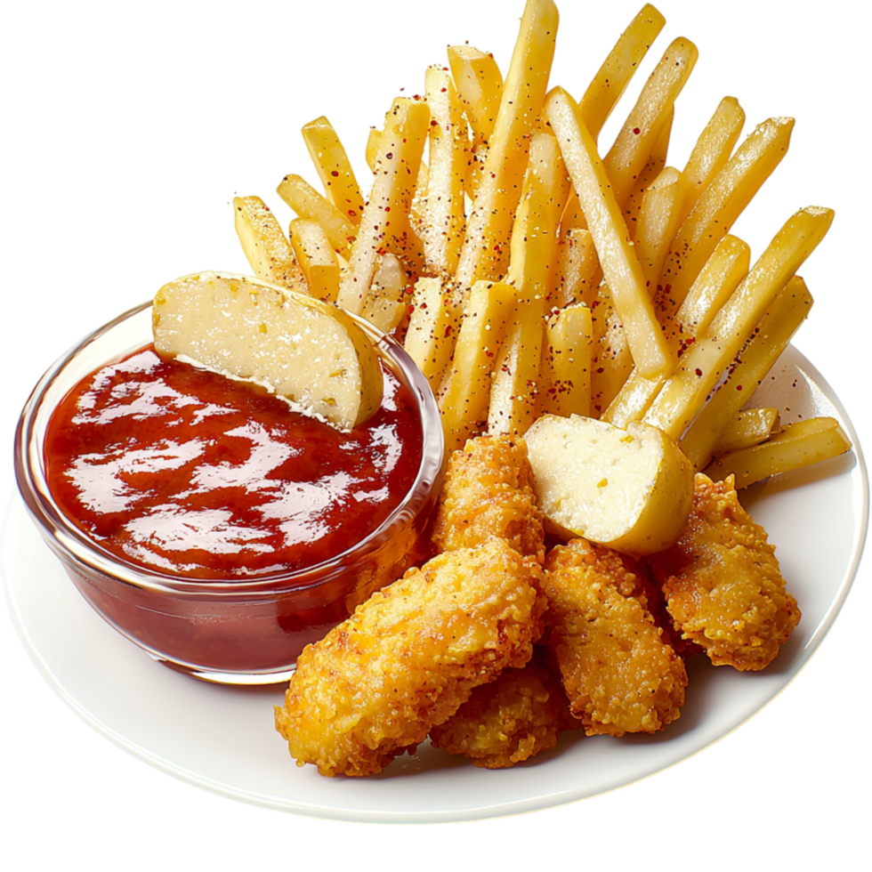Crispy Fried Nuggets Golden Fries Dipping Sauceses png