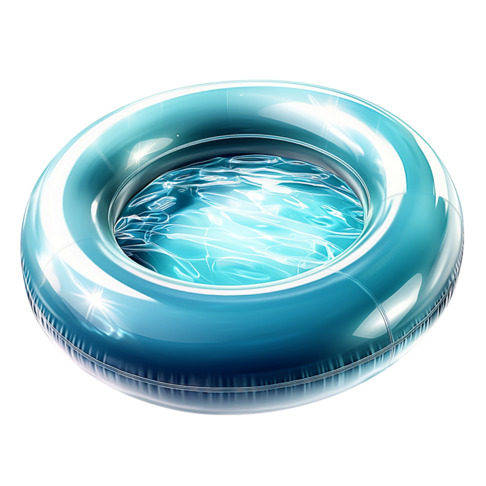Inflatable Blue Swimming Ring a Fun Water Patternes png