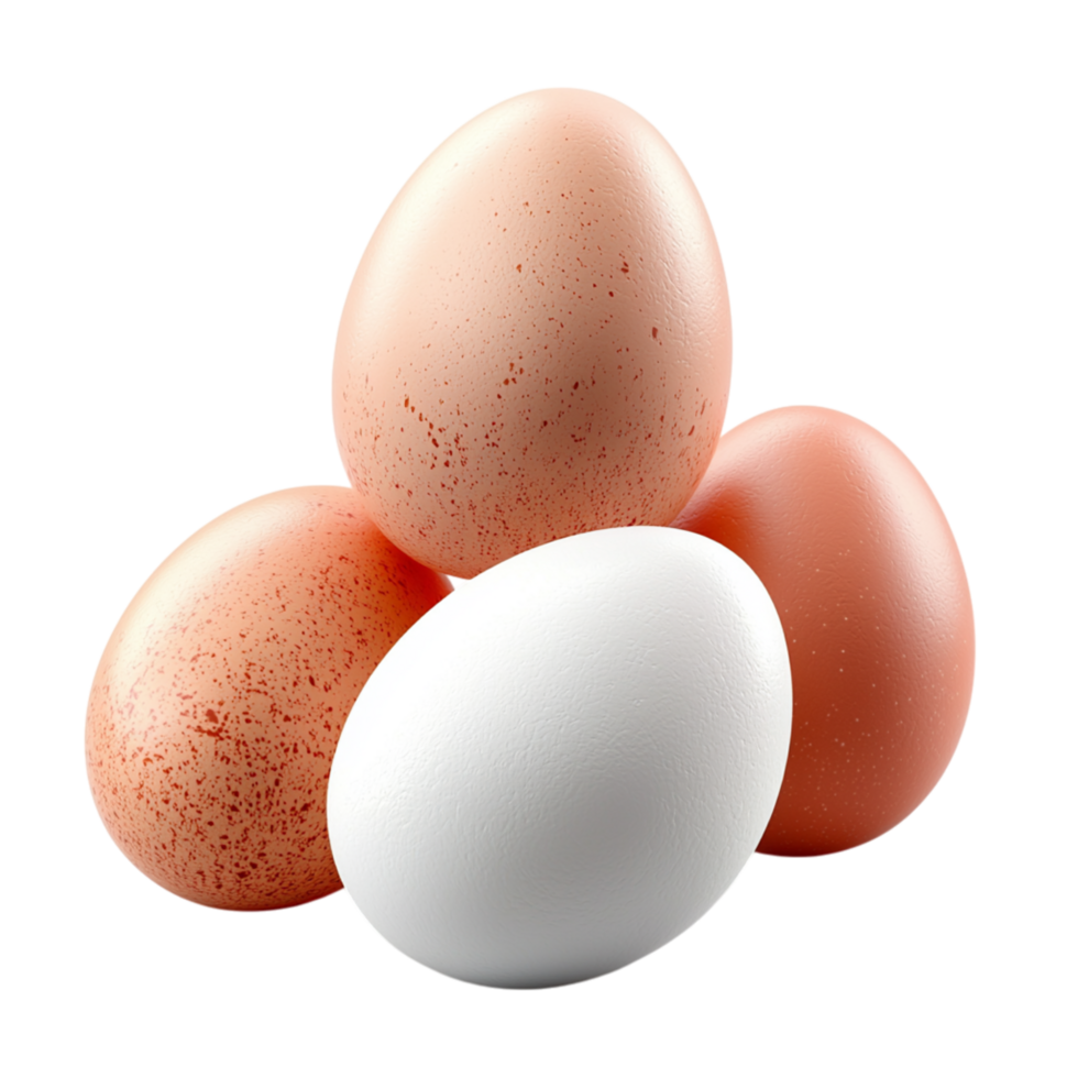 Three Fresh Brown Eggs Smooth, Speckled Shells png