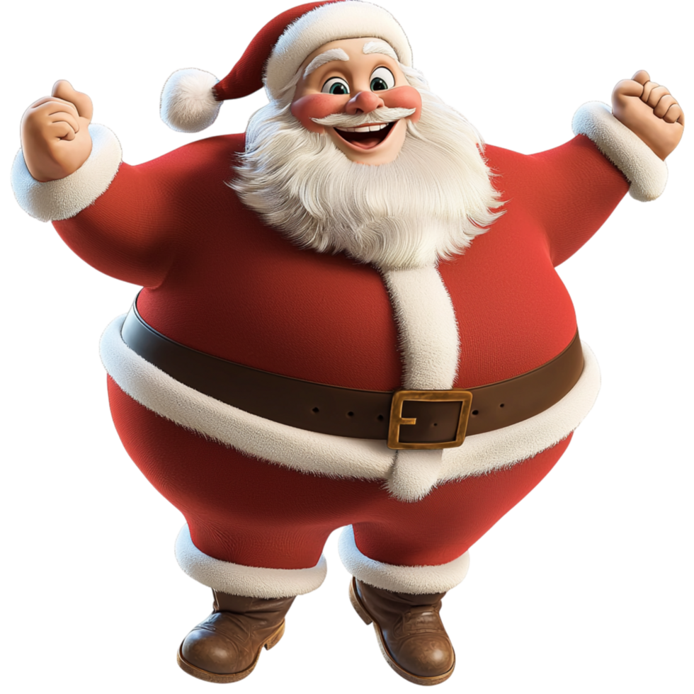 Happy Santa Claus Smiling Pointing Both Hses png