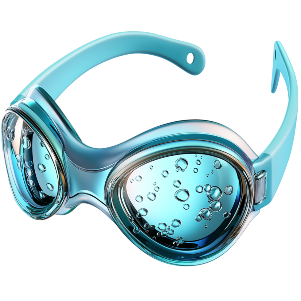 Blue Swimming Goggles Water Droplets on the Lensesess png