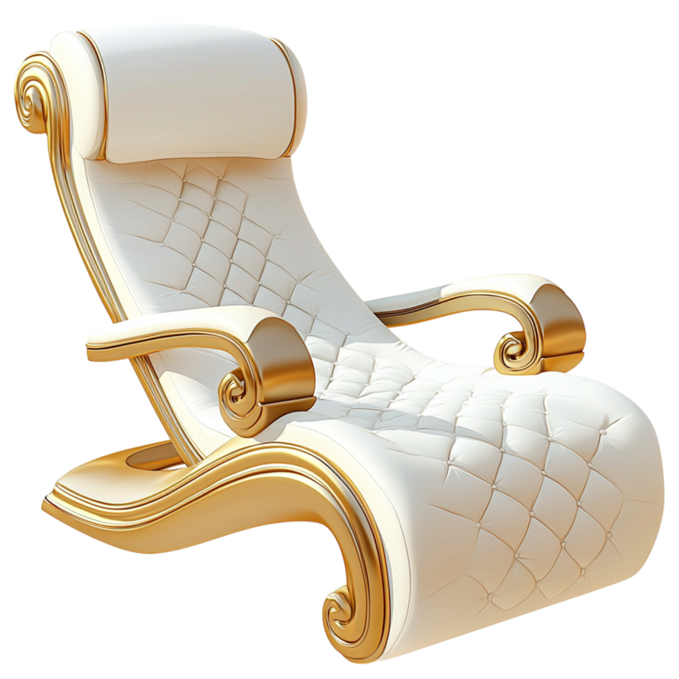 Stylish Reclining Lounge Chair Leather Upholstery a Metal Frame png