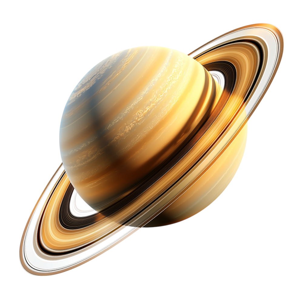 Majestic planet Saturn its detailed ring system png