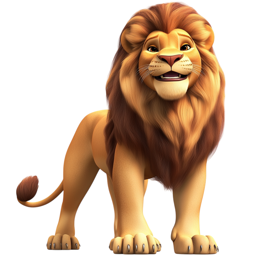 Majestic lion sting proudly a thick golden mane strong body png