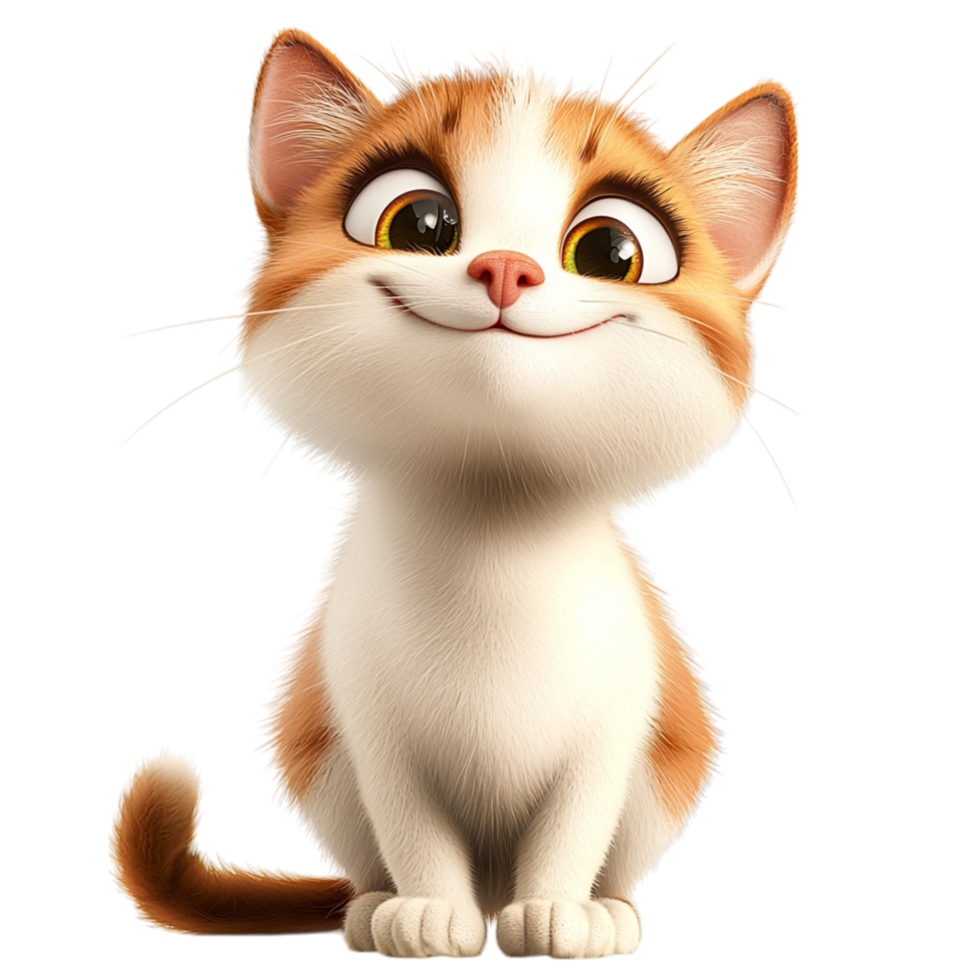 Adorable kitten big sparkling eyes a cheerful expression png