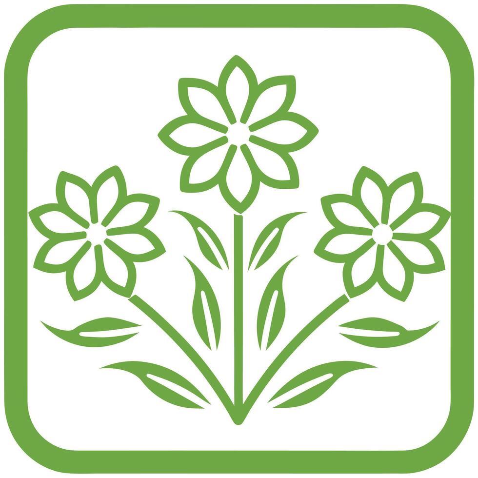 Decorative floral icon collection for prints Floral design. vector