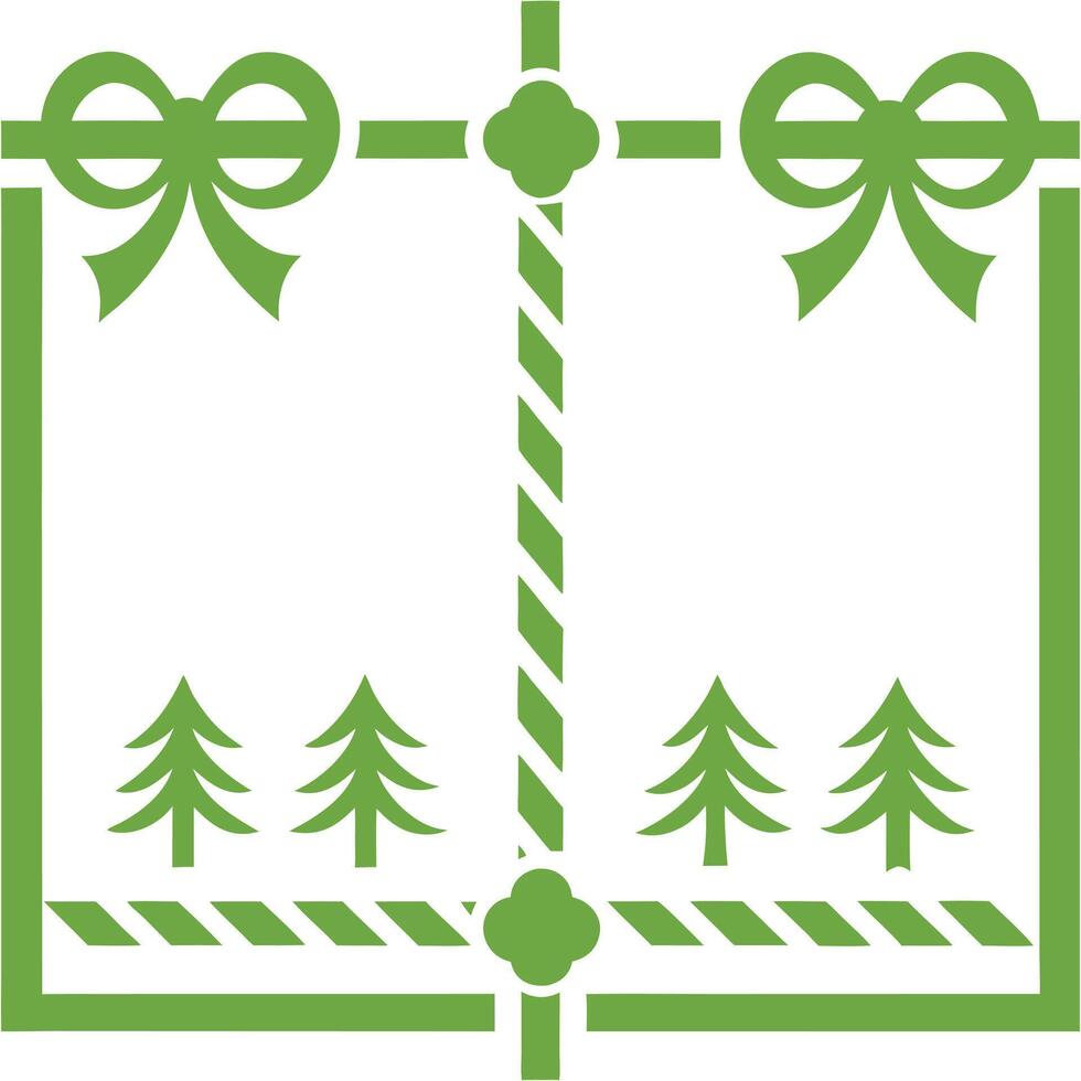 Elegant green ribbon bows decorative illustration vector