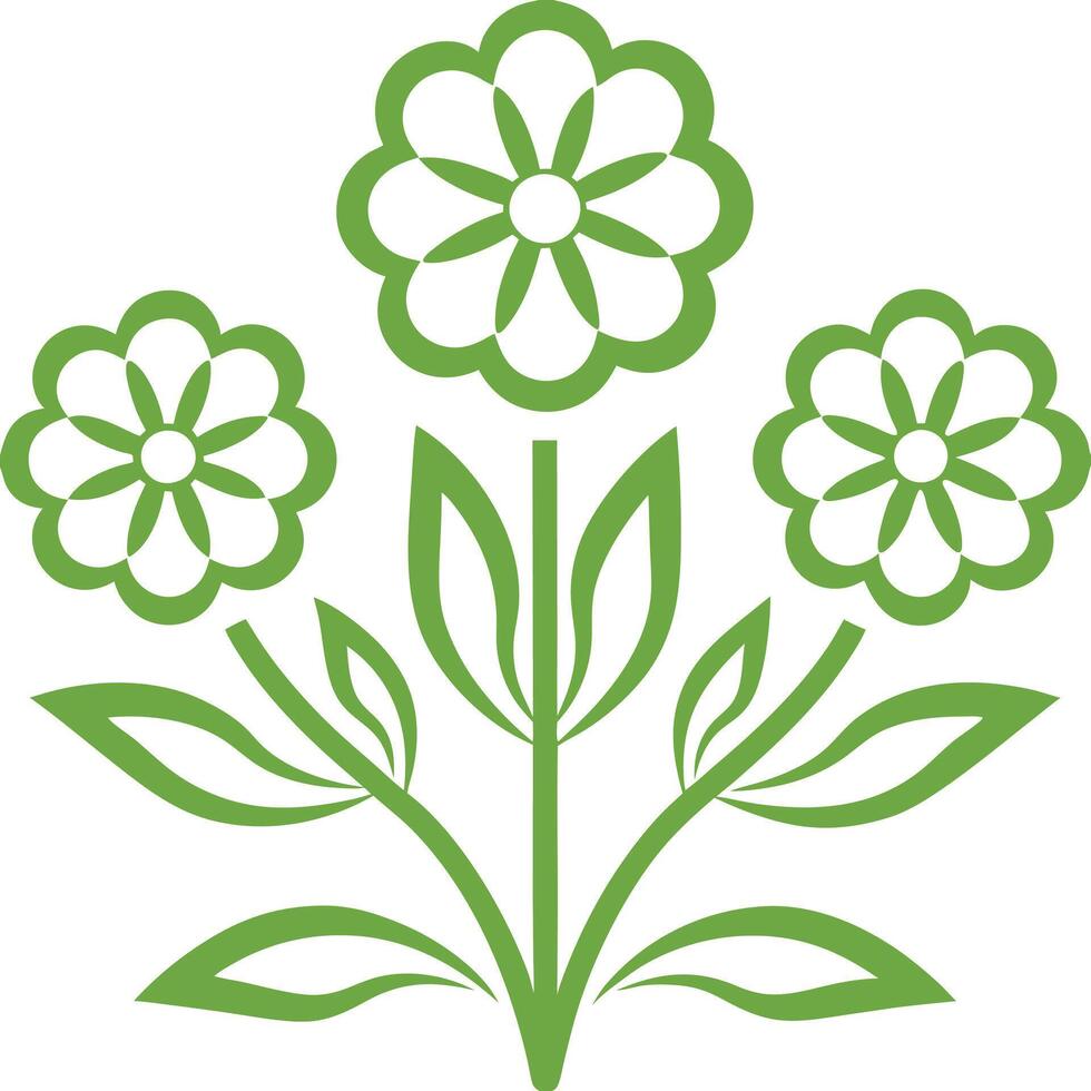 Floral design Elegant flower set illustration icons. vector