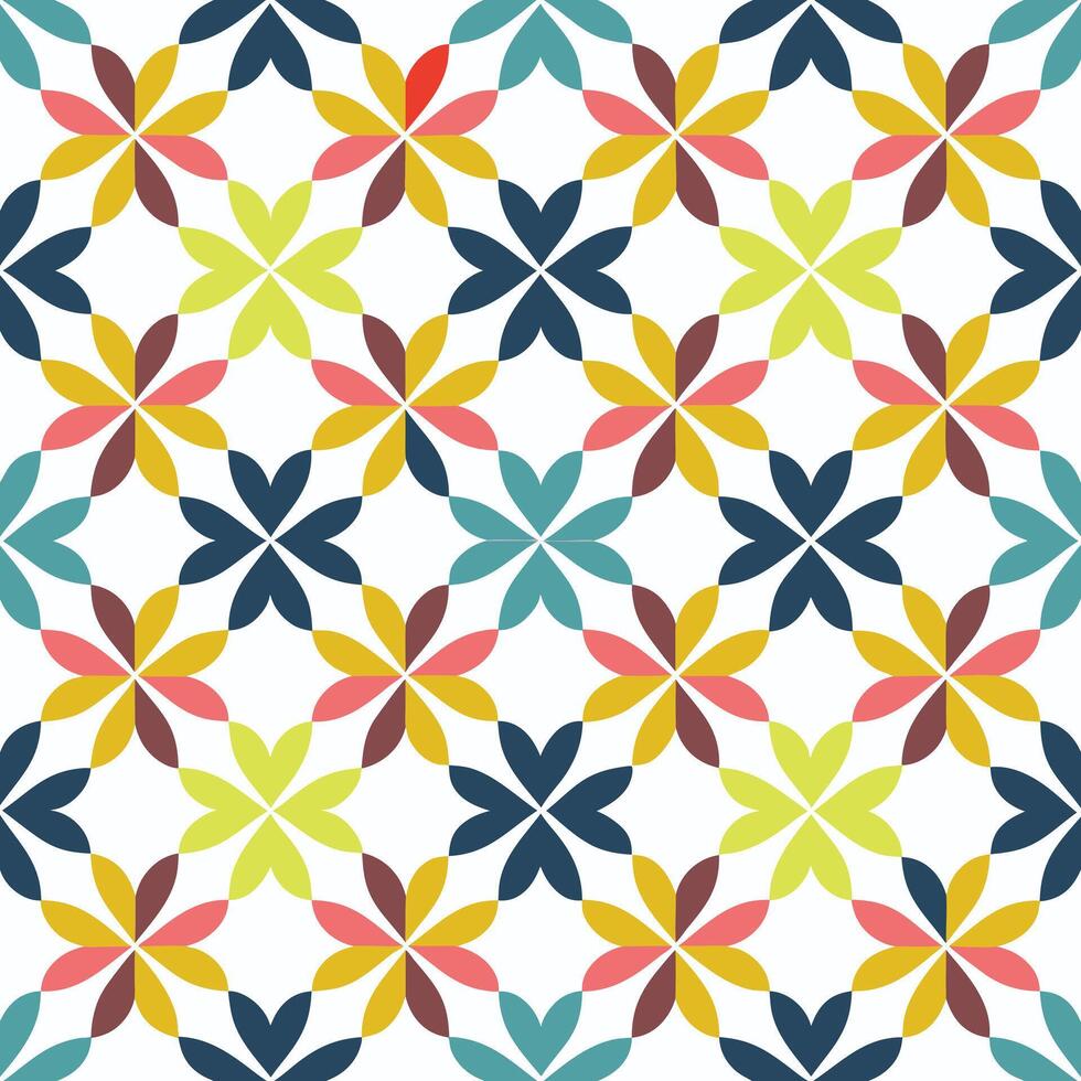 Contemporary geometric floral pattern collection vector
