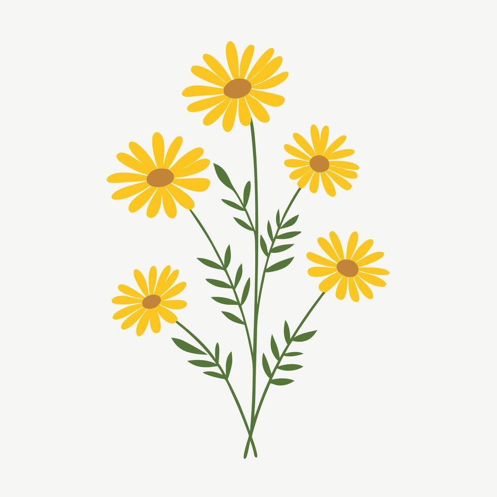 Ornamental floral sunflower design. vector