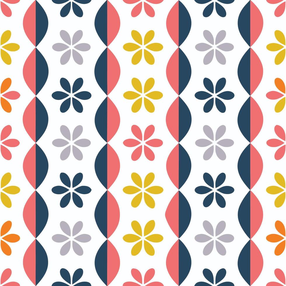 Geometric floral pattern set ideal for textiles and wallpapers vector