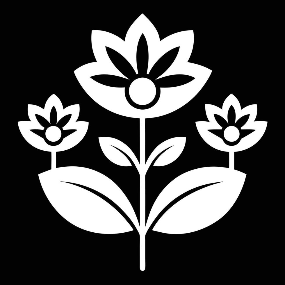 Floral design Modern floral silhouettes outline. vector