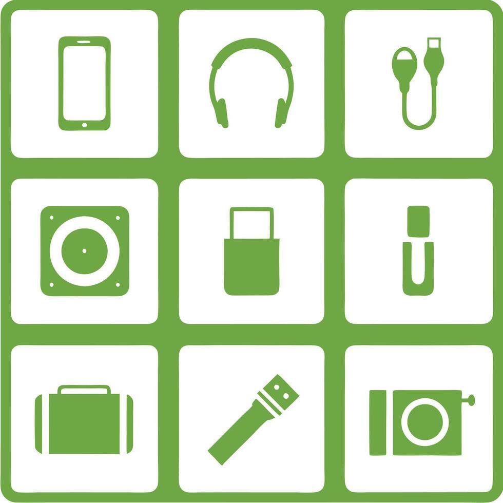 Icons technology symbols electronic digital design vector
