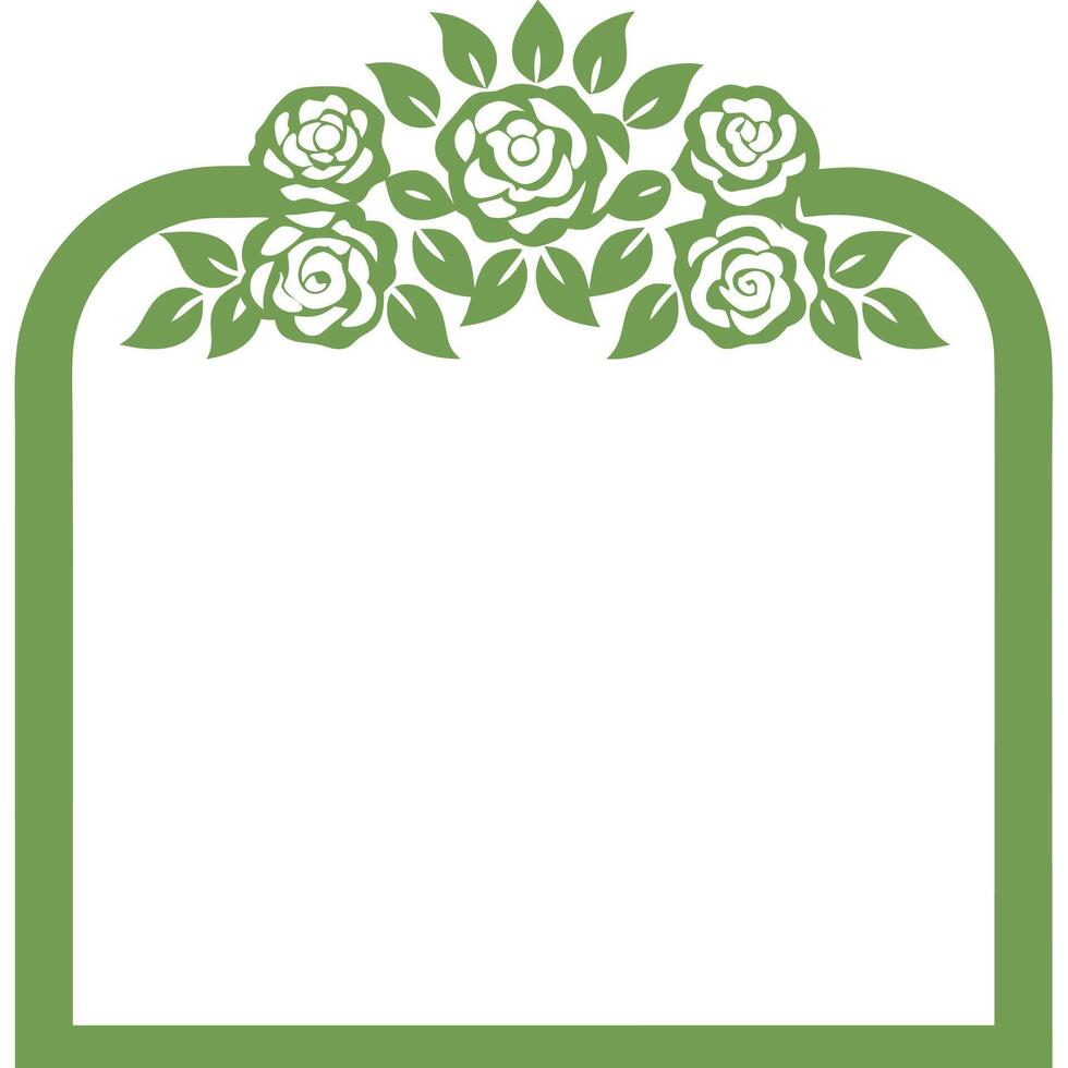 Floral silhouettes minimalist frame decorative outline vector