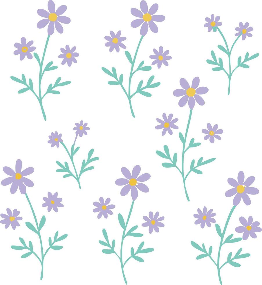 Floral pattern beautiful flowers seamless. vector